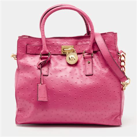 michael kors hamilton large tote ostrich|Michael Kors Large Hamilton Ostrich Embossed Tote .